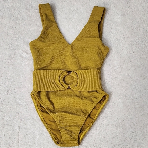 New! Montce Kim Belted One Piece Mari Scrunch Swimsuit - Picture 3 of 11